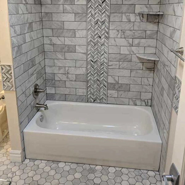 installed bathtub