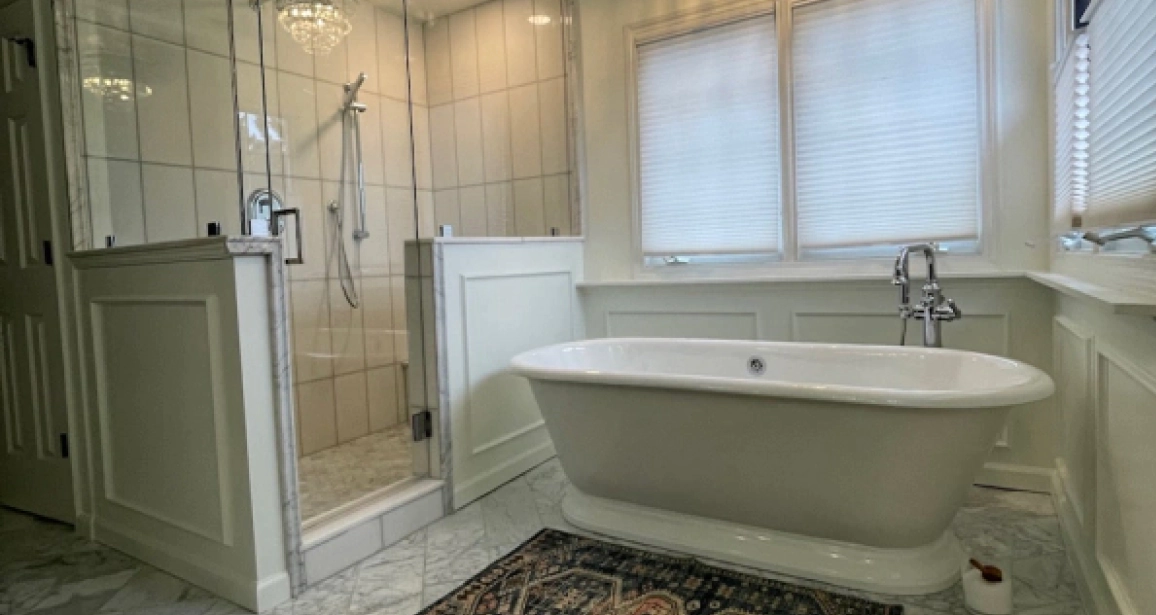 newly installed bathtub