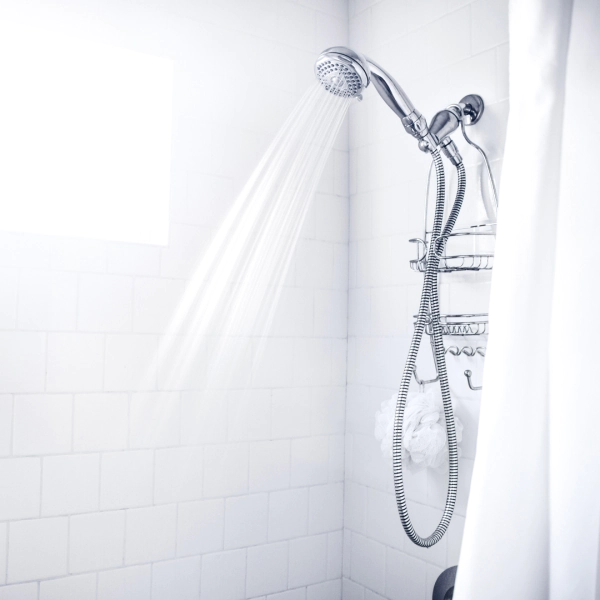 closeup of steam shower